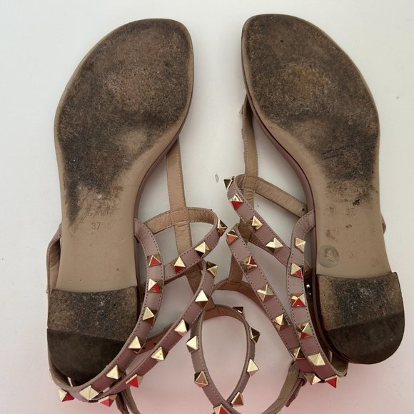 Valentino Garavani Rockstud Caged Leather Ankle Strap Sandals - Picture 8 of 10